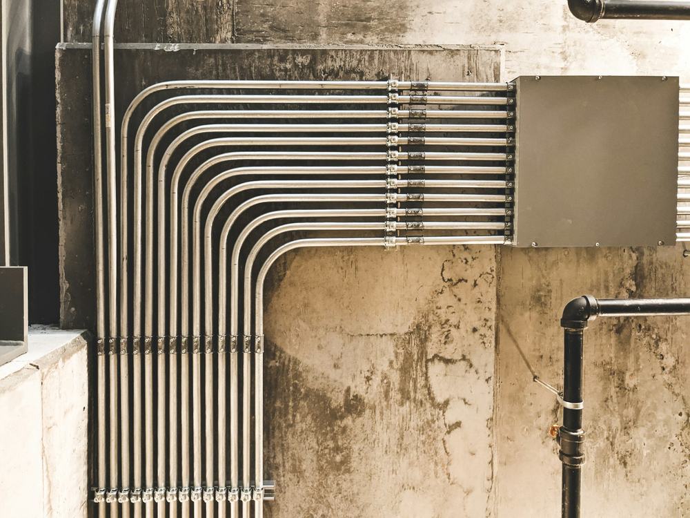 Plumbing pipes at a commercial property